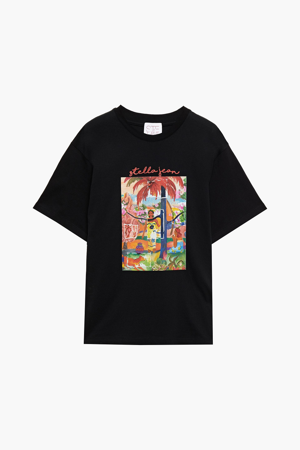Stella Jean Woman Printed Cotton-jersey T-shirt Black Size 42