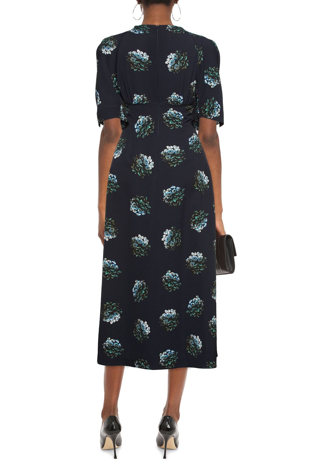 EMILIA WICKSTEAD Olga gathered floral-print crepe midi dress