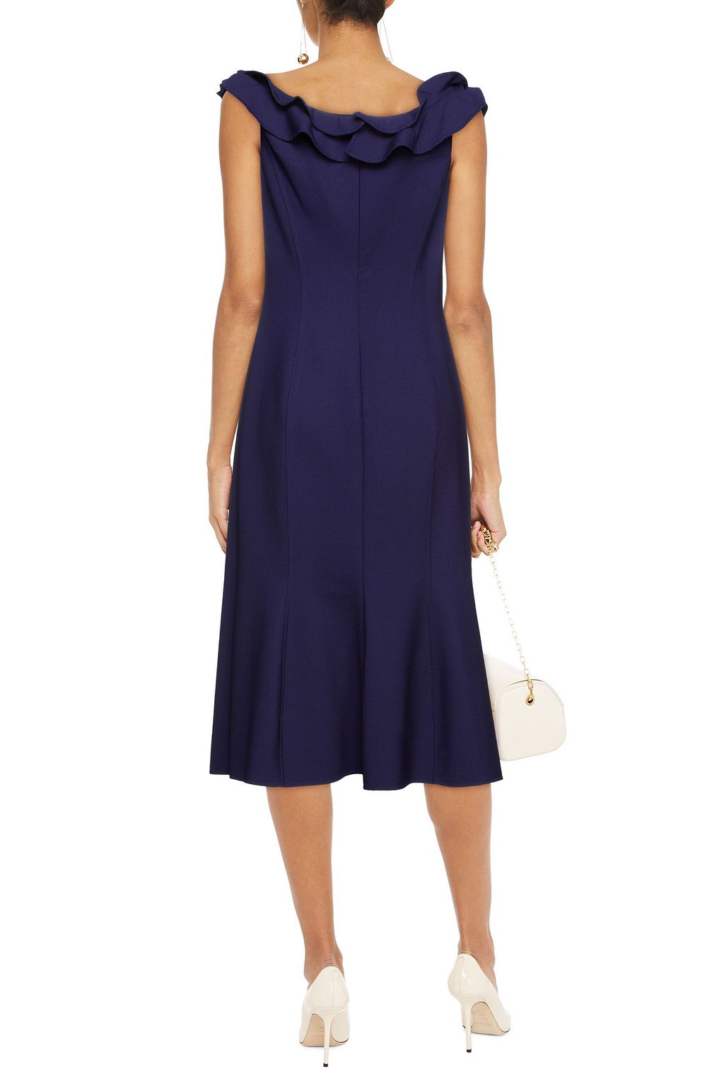 CAROLINA HERRERA Ruffled wool-blend midi dress