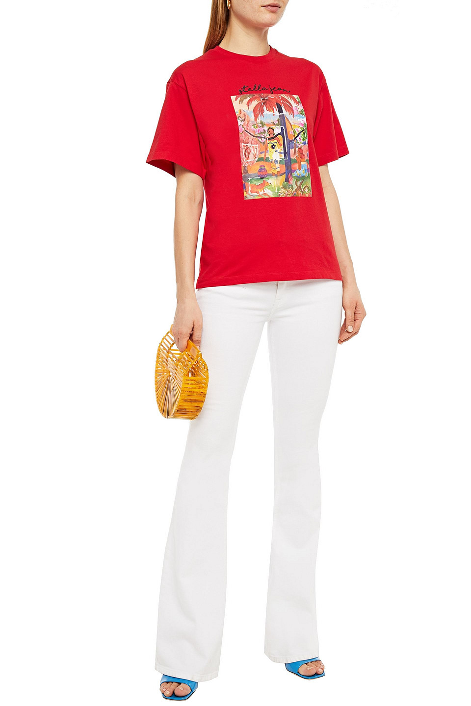 Stella Jean Printed Cotton-jersey T-shirt In Red