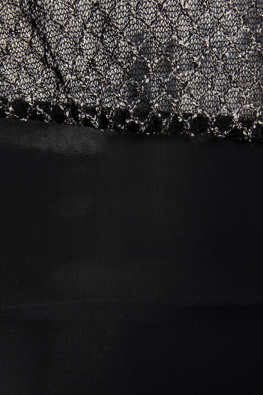 L'AGENCE Nico metallic open-knit bodysuit