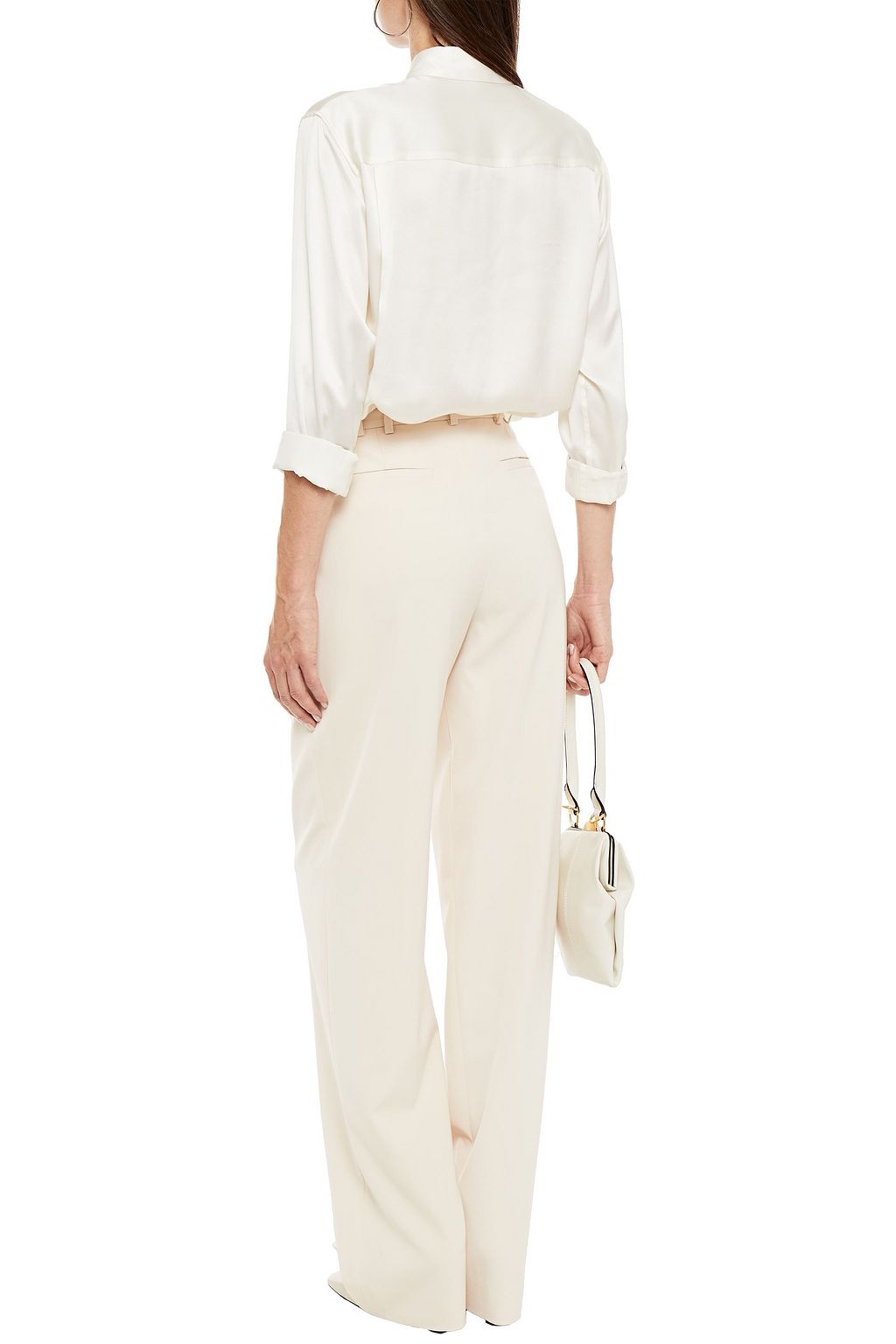 SIMKHAI Pleated twill wide-leg pants