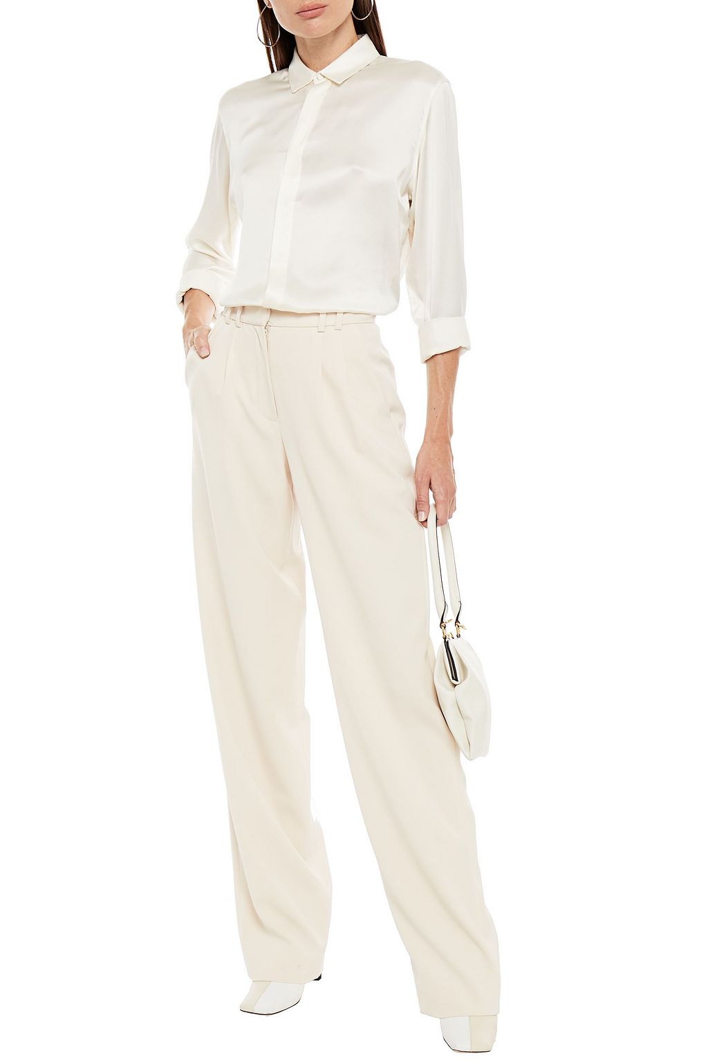 SIMKHAI Pleated twill wide-leg pants
