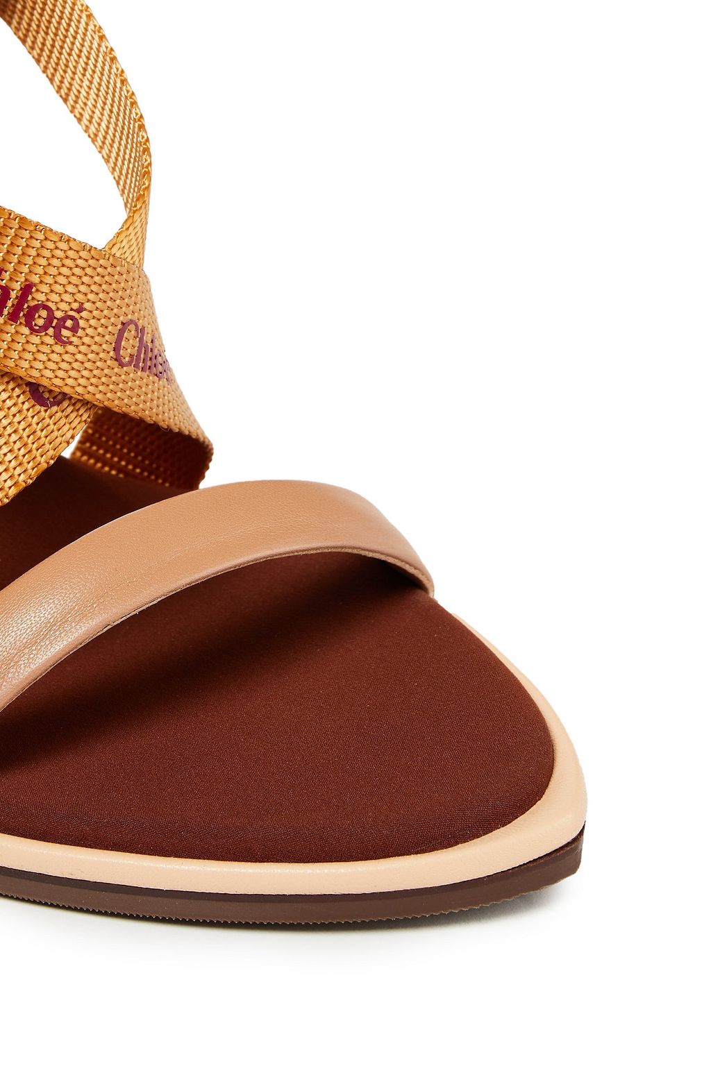 CHLOÉ Grosgrain-trimmed leather sandals