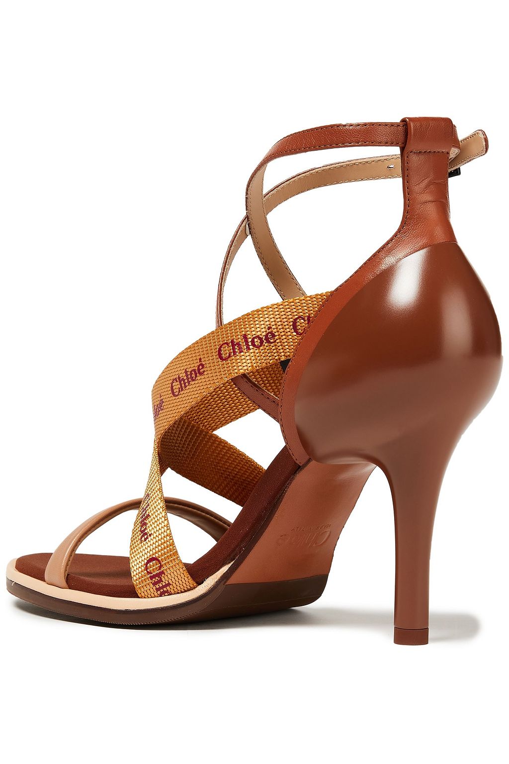 CHLOÉ Grosgrain-trimmed leather sandals