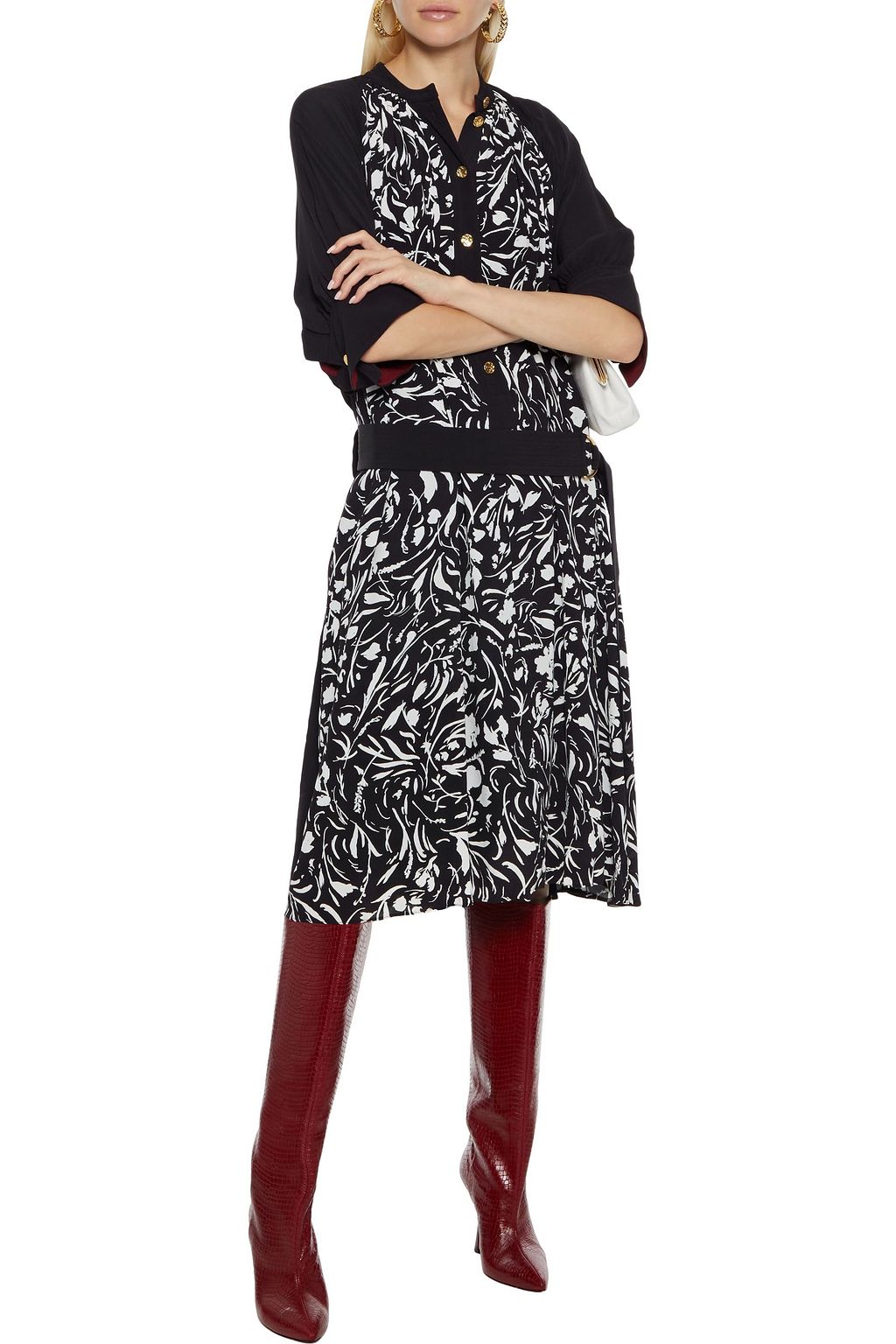 PROENZA SCHOULER Belted floral-print crepe midi dress