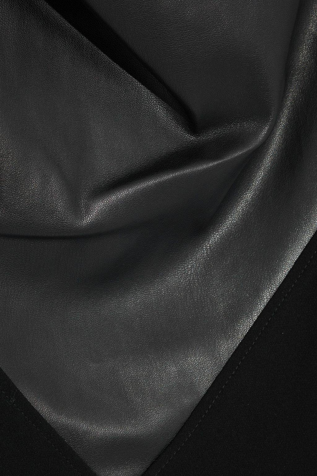 PROENZA SCHOULER Faux leather-paneled draped crepe top