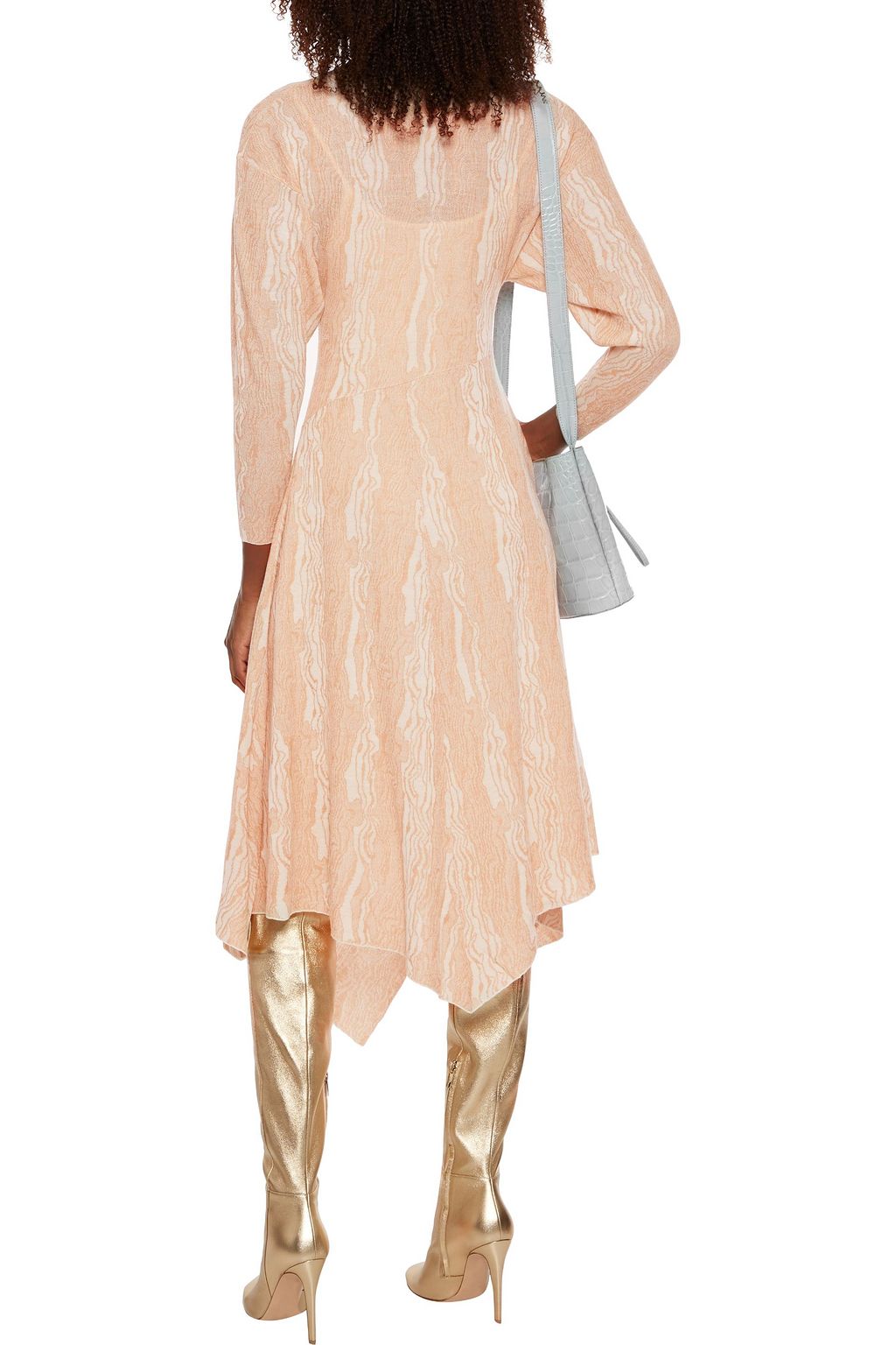 PROENZA SCHOULER Asymmetric jacquard-knit wool-blend midi dress