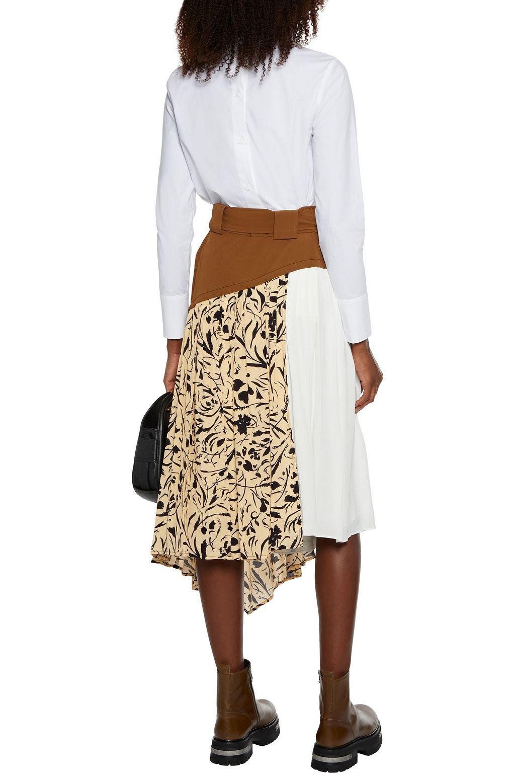 PROENZA SCHOULER Draped stretch-cotton poplin shirt