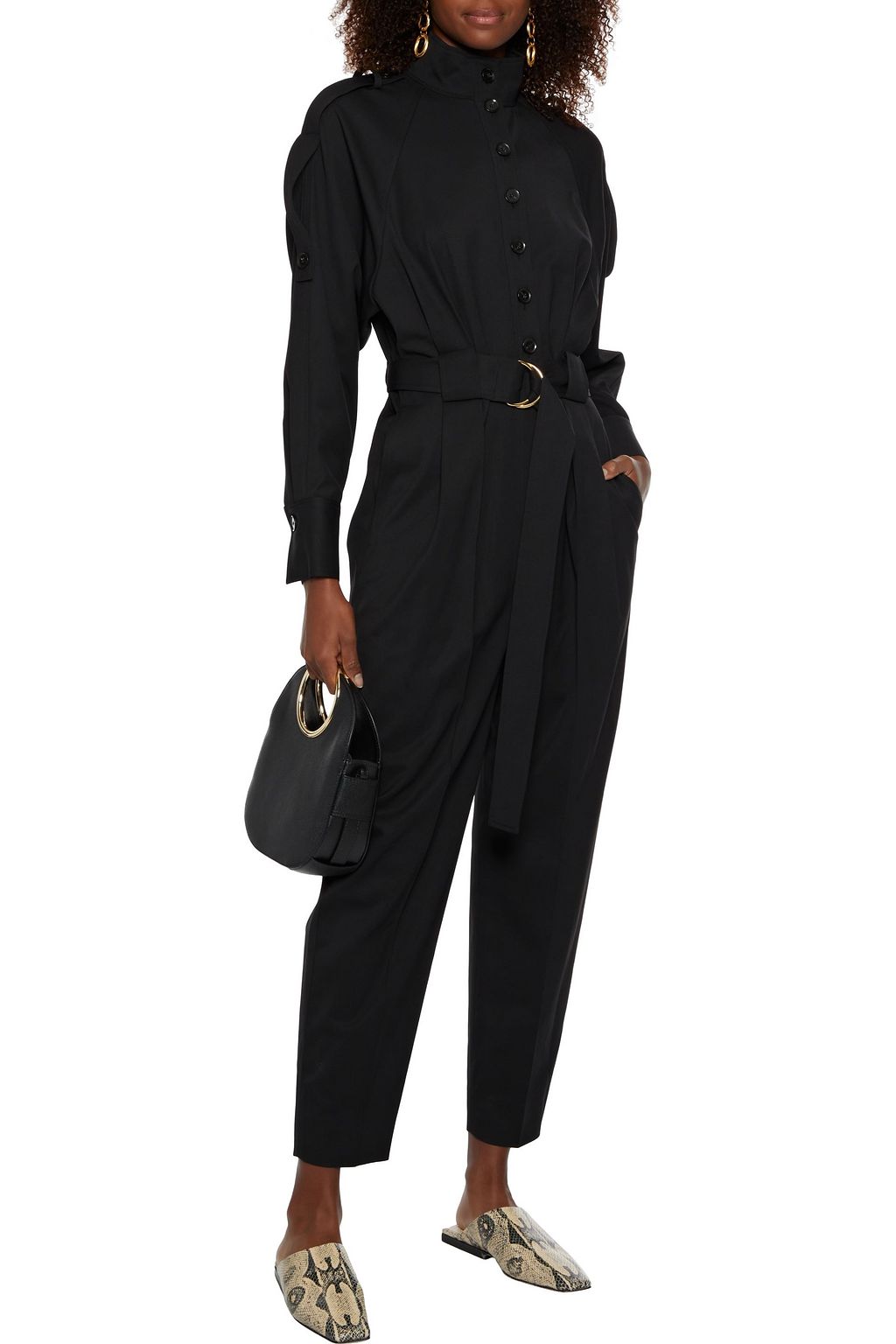 PROENZA SCHOULER Jumpsuit aus Twill aus einer Wollmischung mit Gürtel