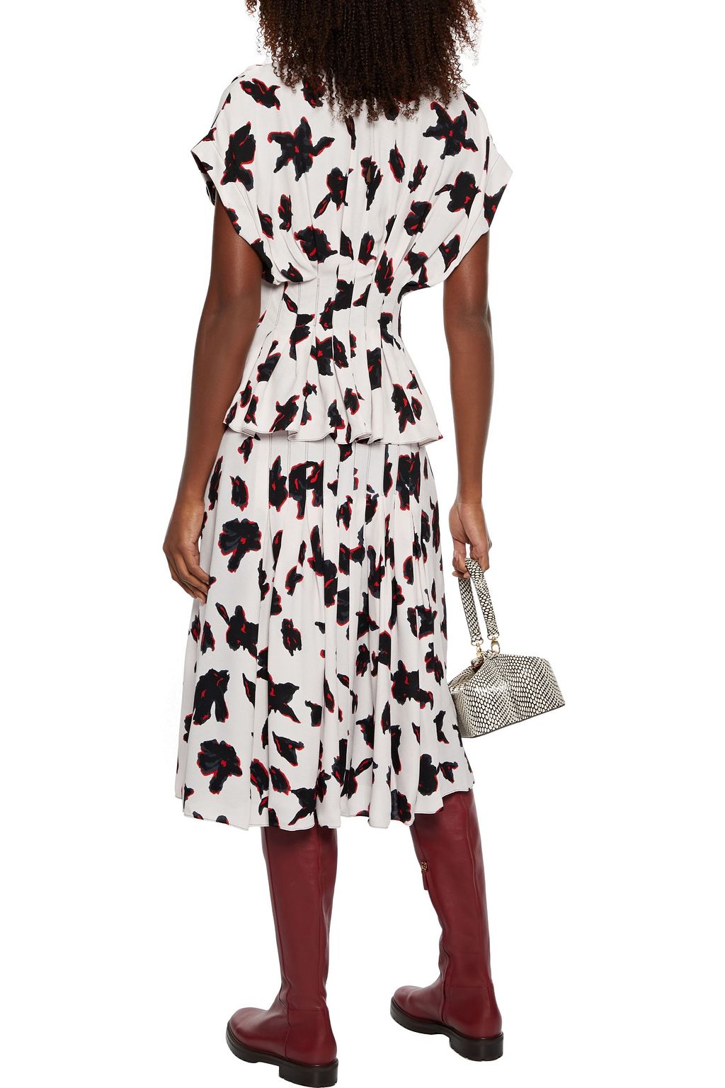 PROENZA SCHOULER Pleated printed crepe skirt