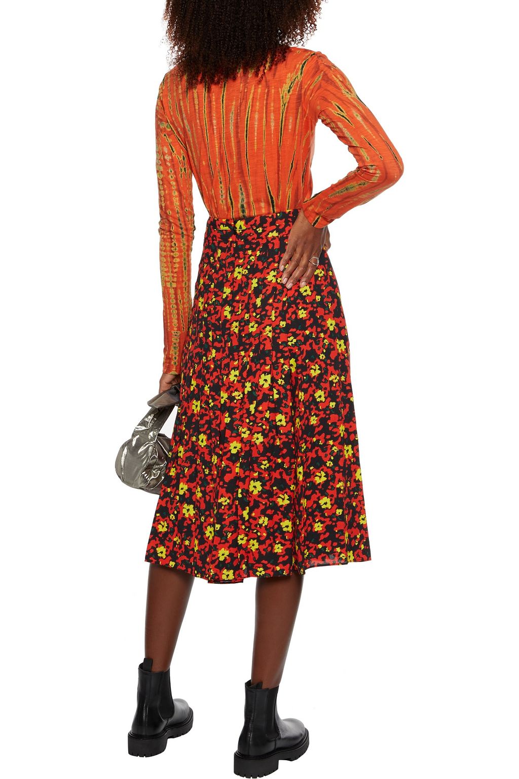 PROENZA SCHOULER Pleated printed crepe midi skirt