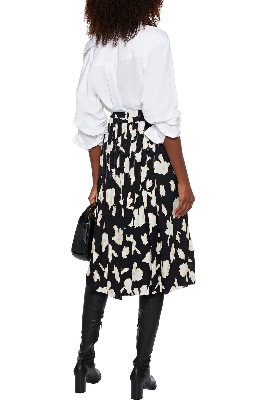 PROENZA SCHOULER Pleated printed crepe skirt