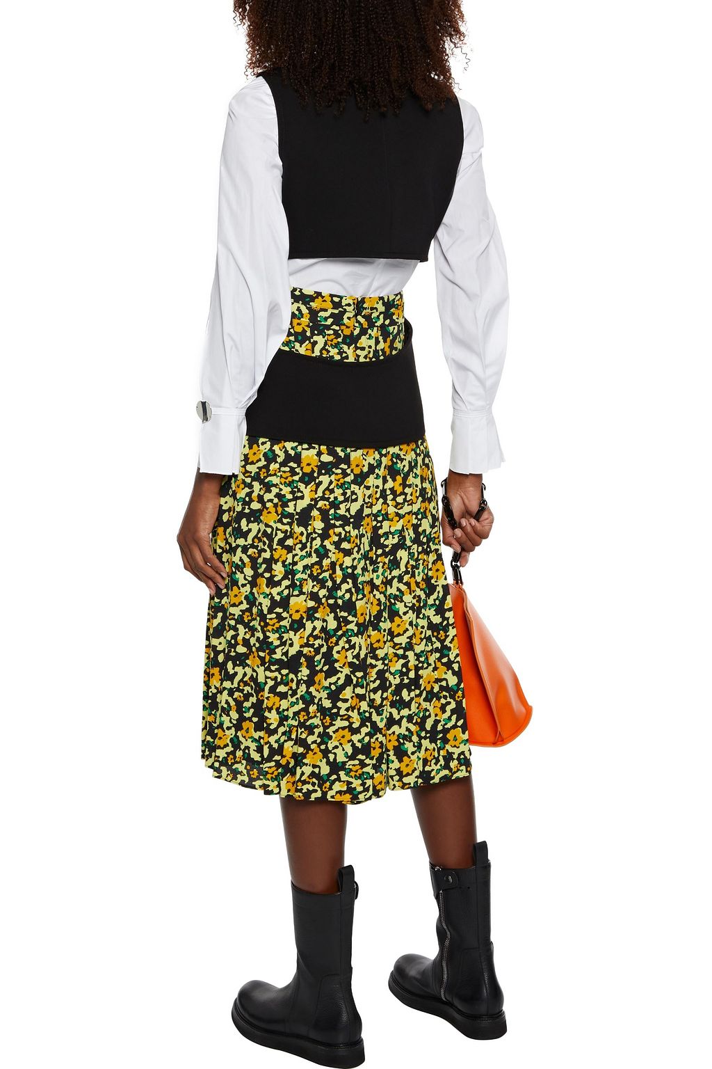 PROENZA SCHOULER Pleated printed crepe midi skirt