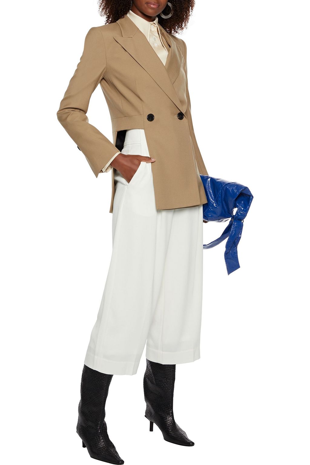 PROENZA SCHOULER Cropped pleated crepe wide-leg pants