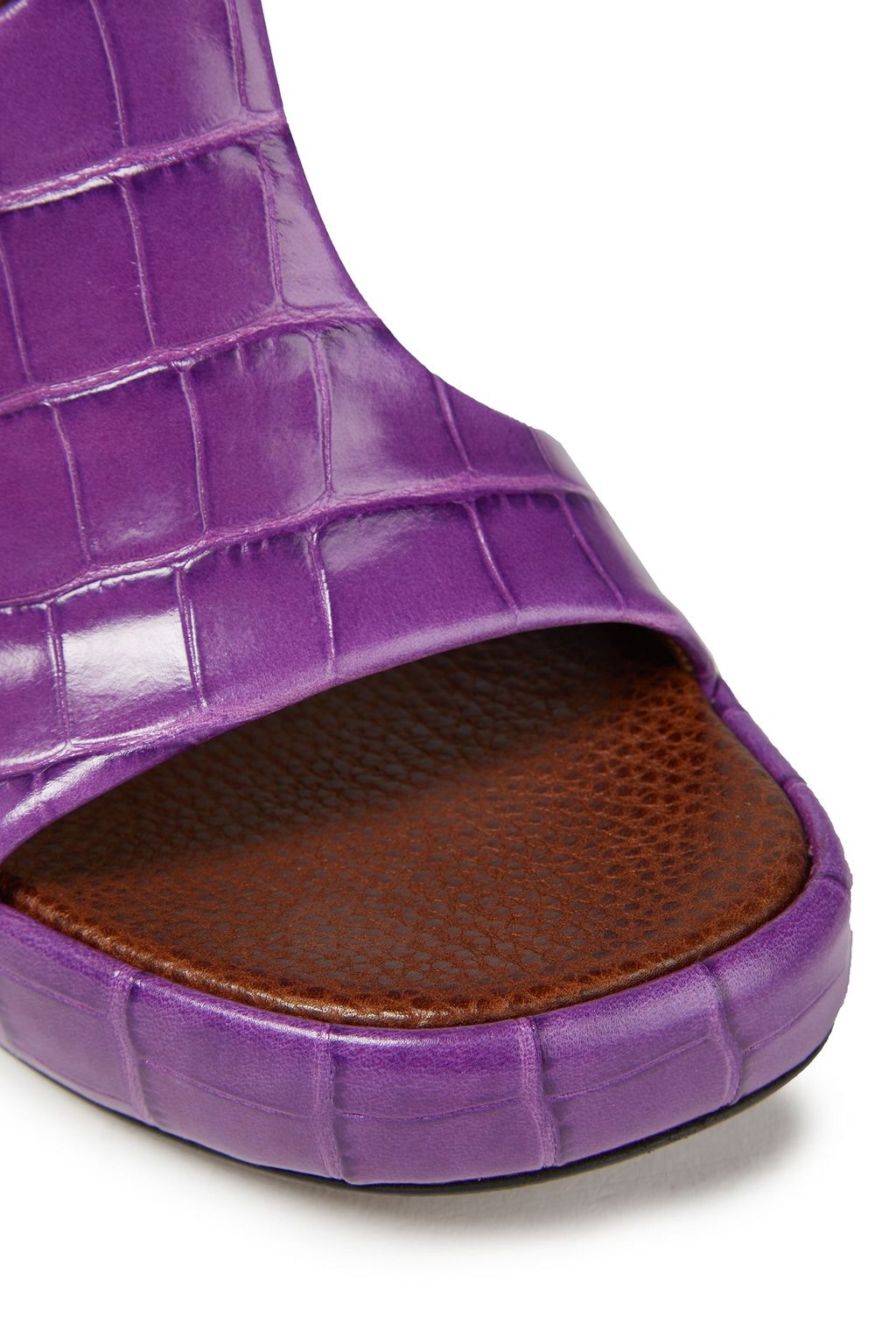 CHLOÉ Faux croc-effect leather platform sandals