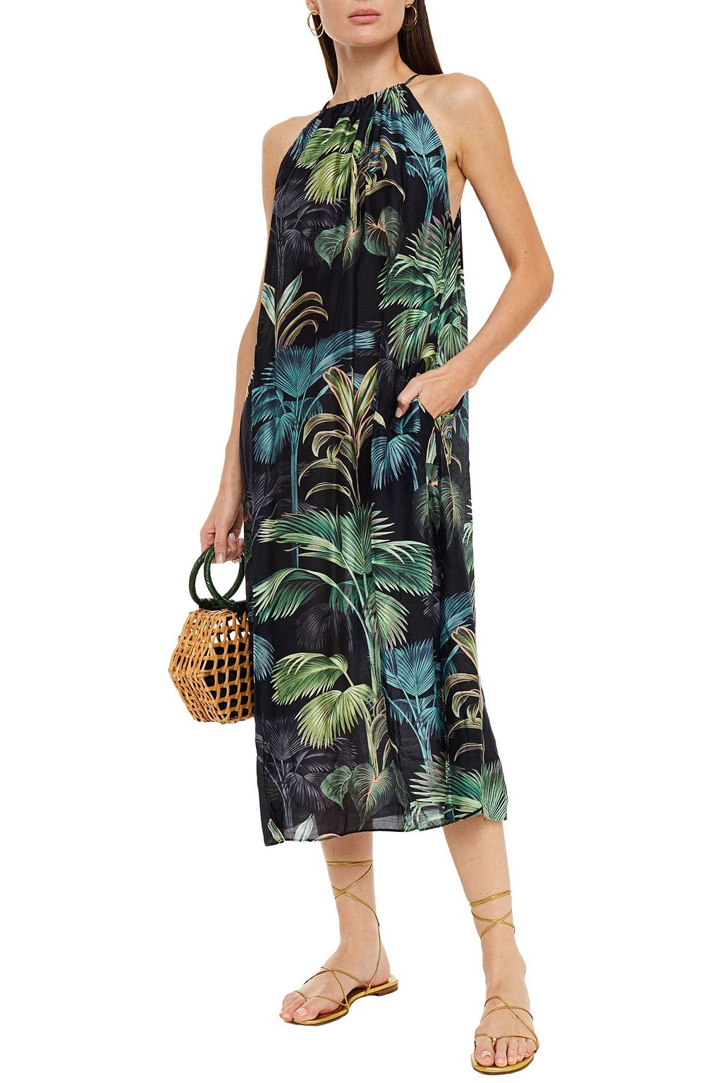JETS AUSTRALIA BY JESSIKA ALLEN Gathered printed voile midi dress