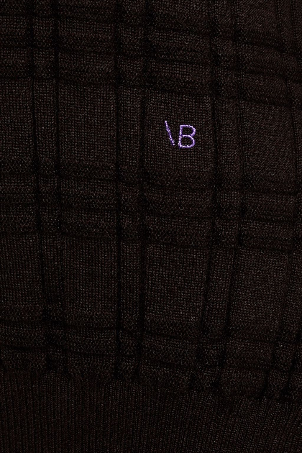 VICTORIA BECKHAM Checked wool and silk-blend turtleneck sweater