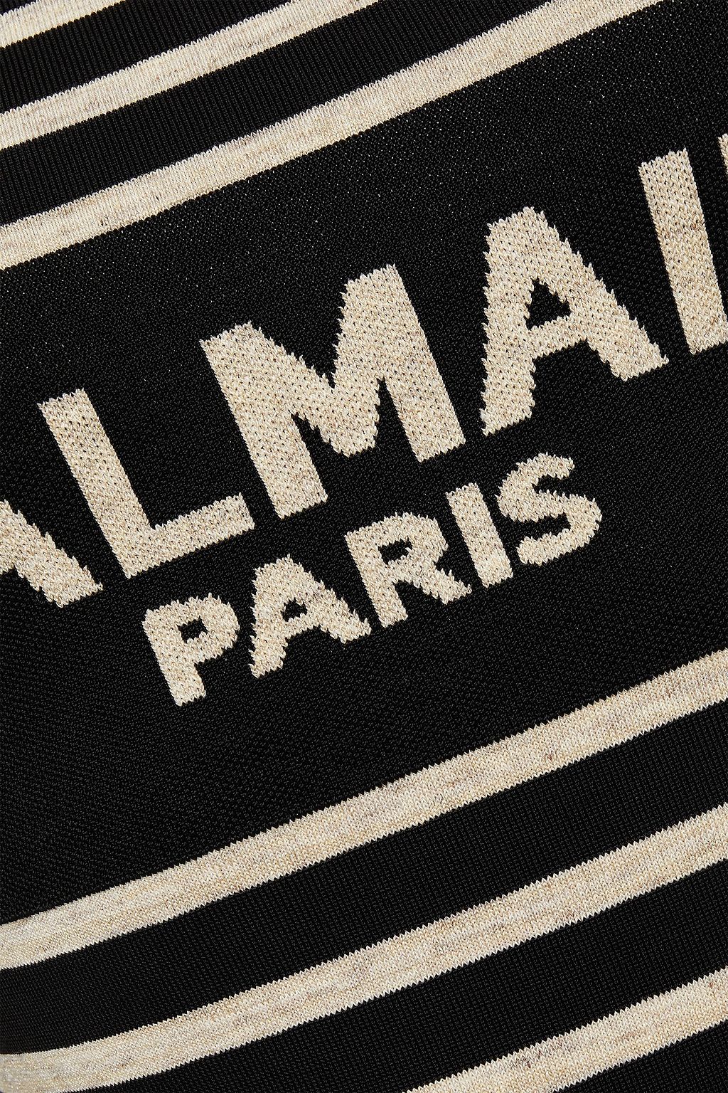BALMAIN Metallic jacquard-knit bodysuit