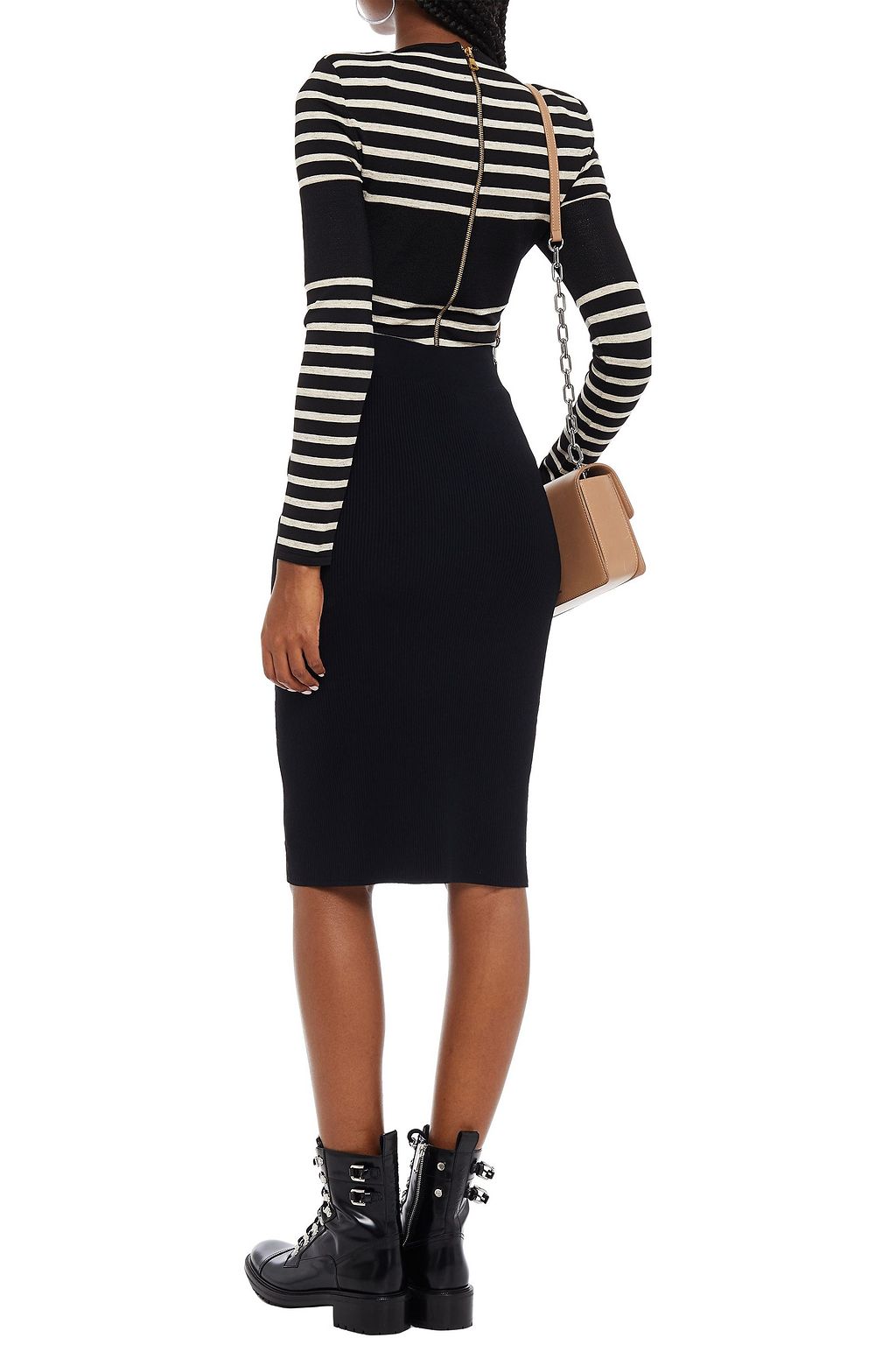 BALMAIN Metallic jacquard-knit bodysuit