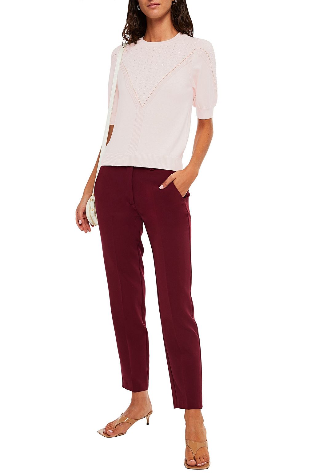 COTTON BY AUTUMN CASHMERE Pointelle-trimmed cotton top