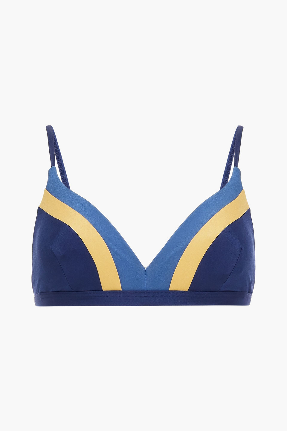 Jets Australia By Jessika Allen Woman Color-block Triangle Bikini Top Navy Size 14