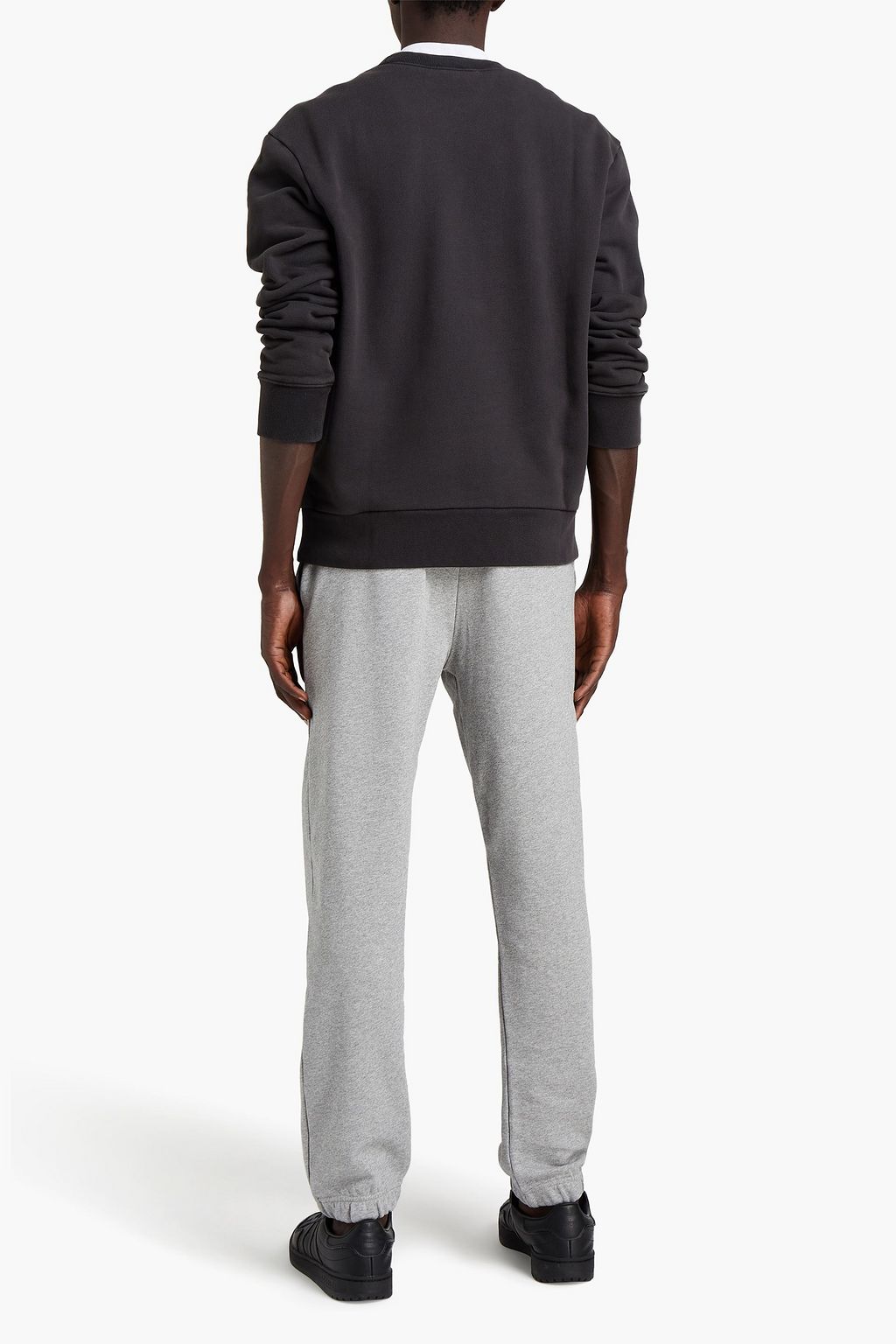 FRAME Flocked cotton-fleece sweatshirt