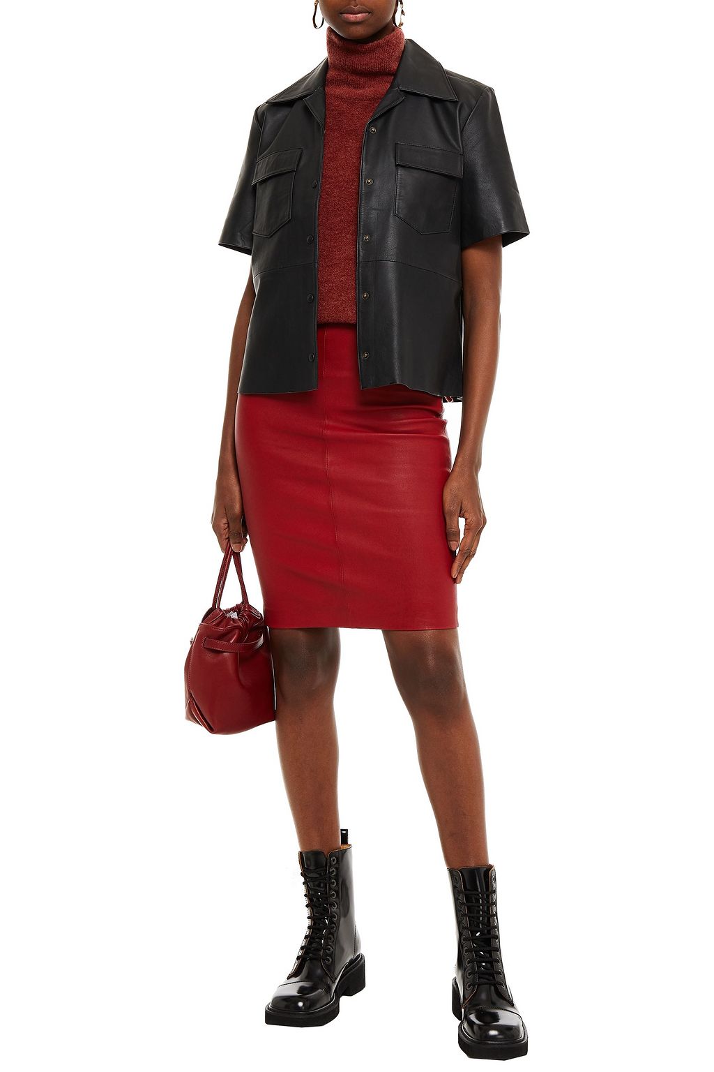 WALTER BAKER Leather mini skirt