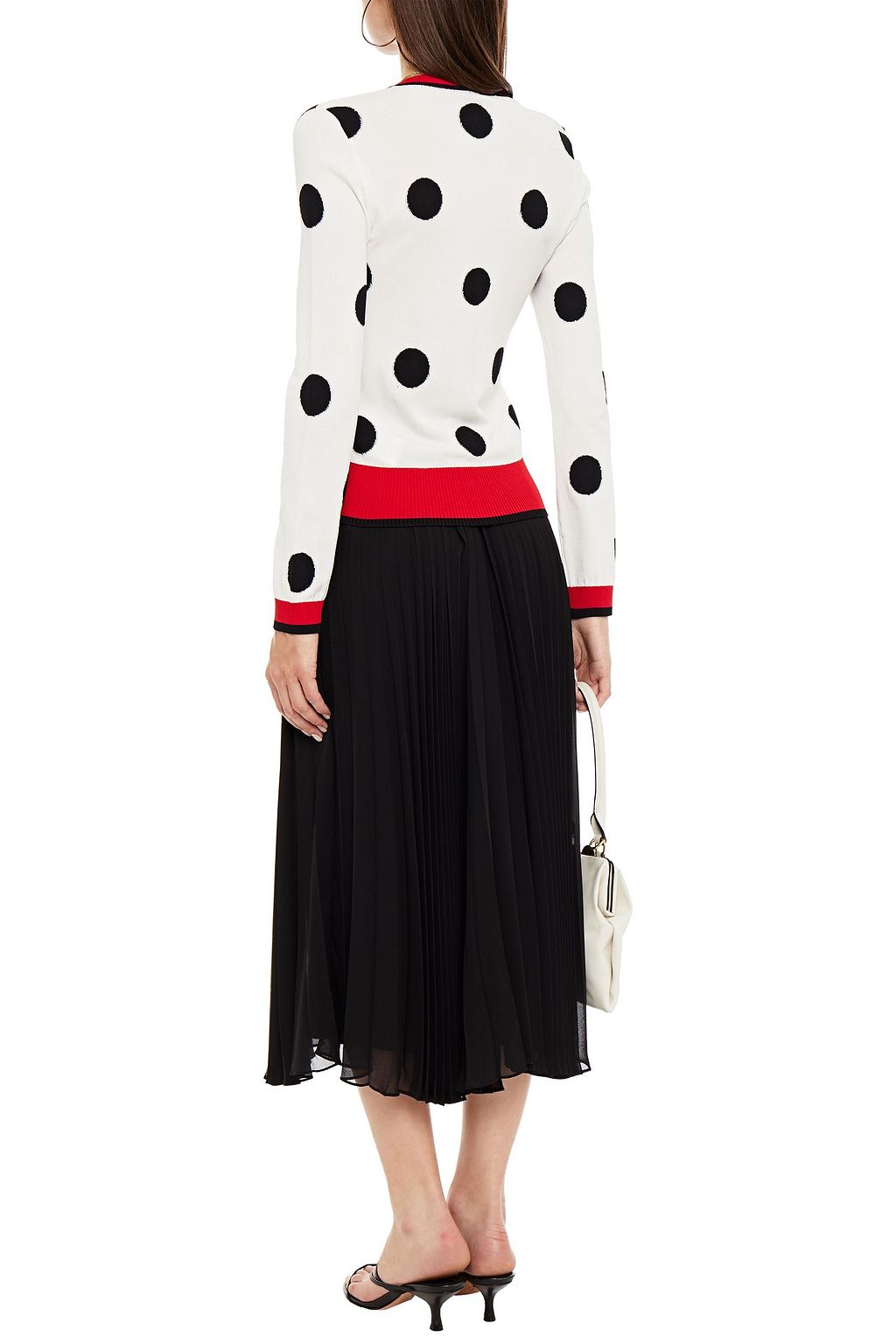 STELLA JEAN Polka-dot intarsia-knit cardigan