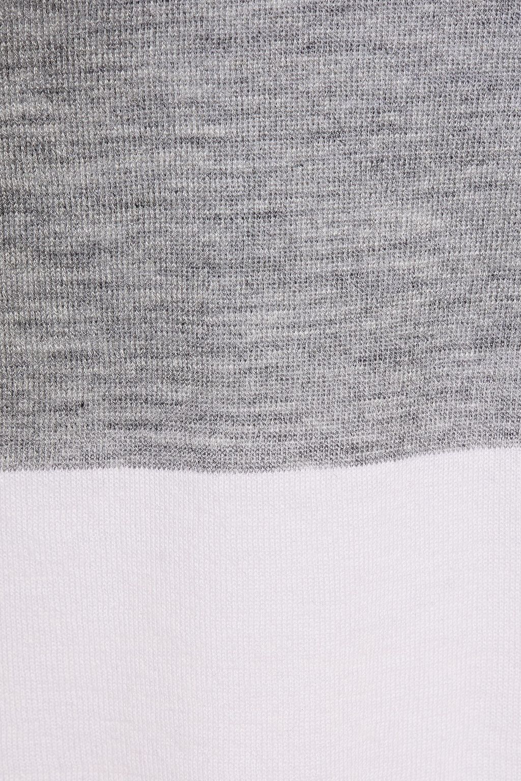 AUTUMN CASHMERE Cutout striped cashmere sweater