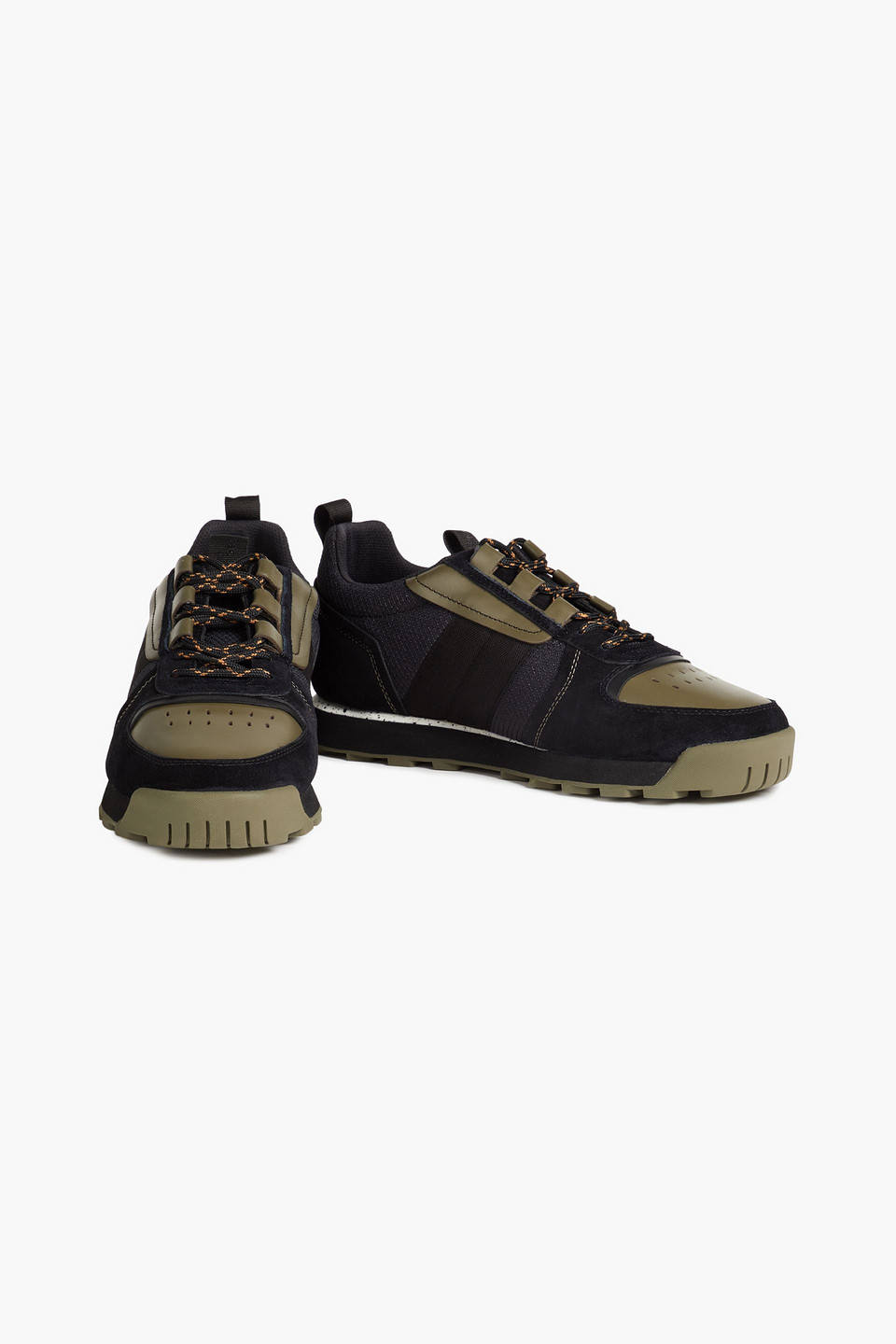 Rag & Bone Man Retro Hiker Colour-block Leather, Mesh And Suede Trainers In Black