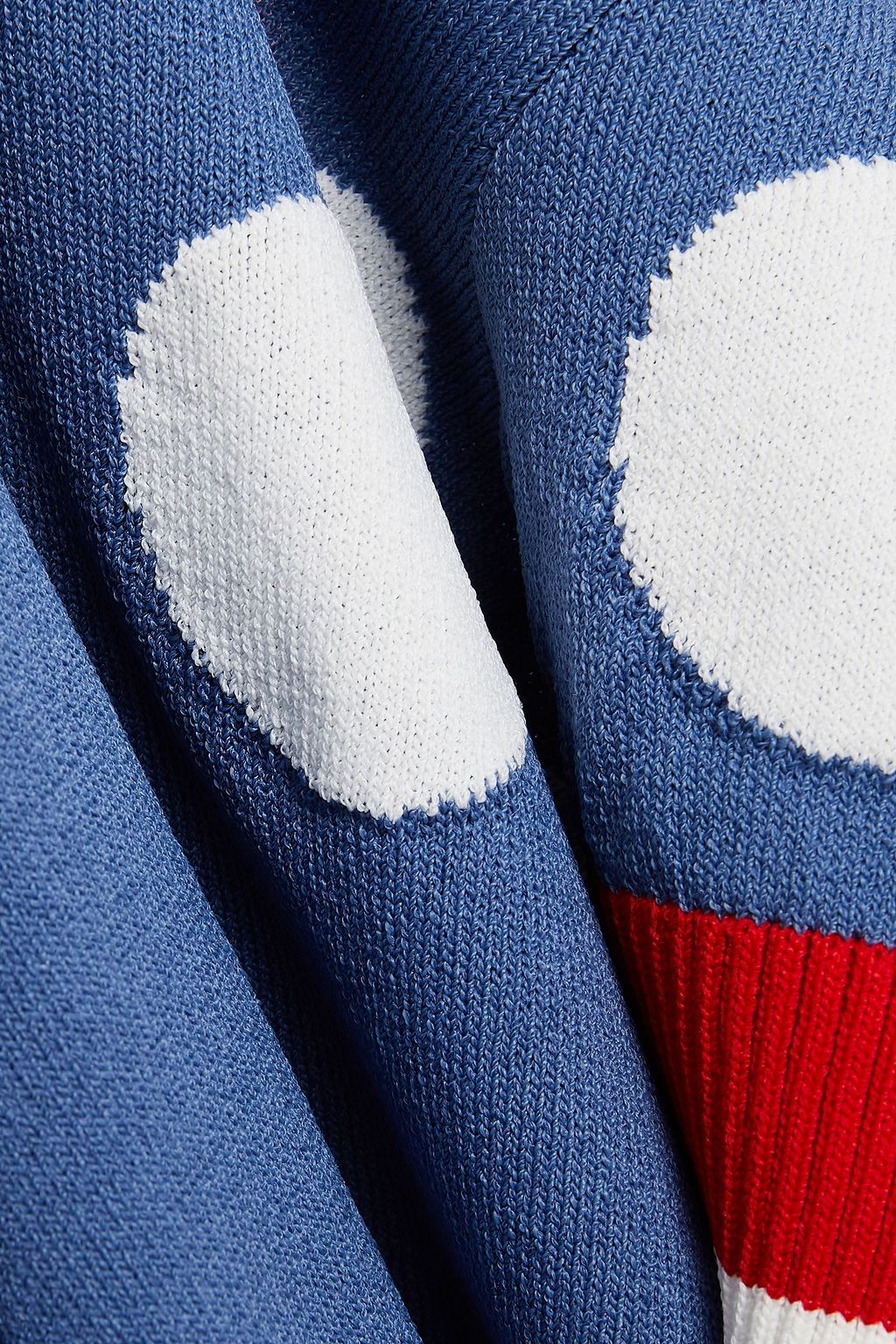 STELLA JEAN Polka-dot intarsia-knit polo shirt