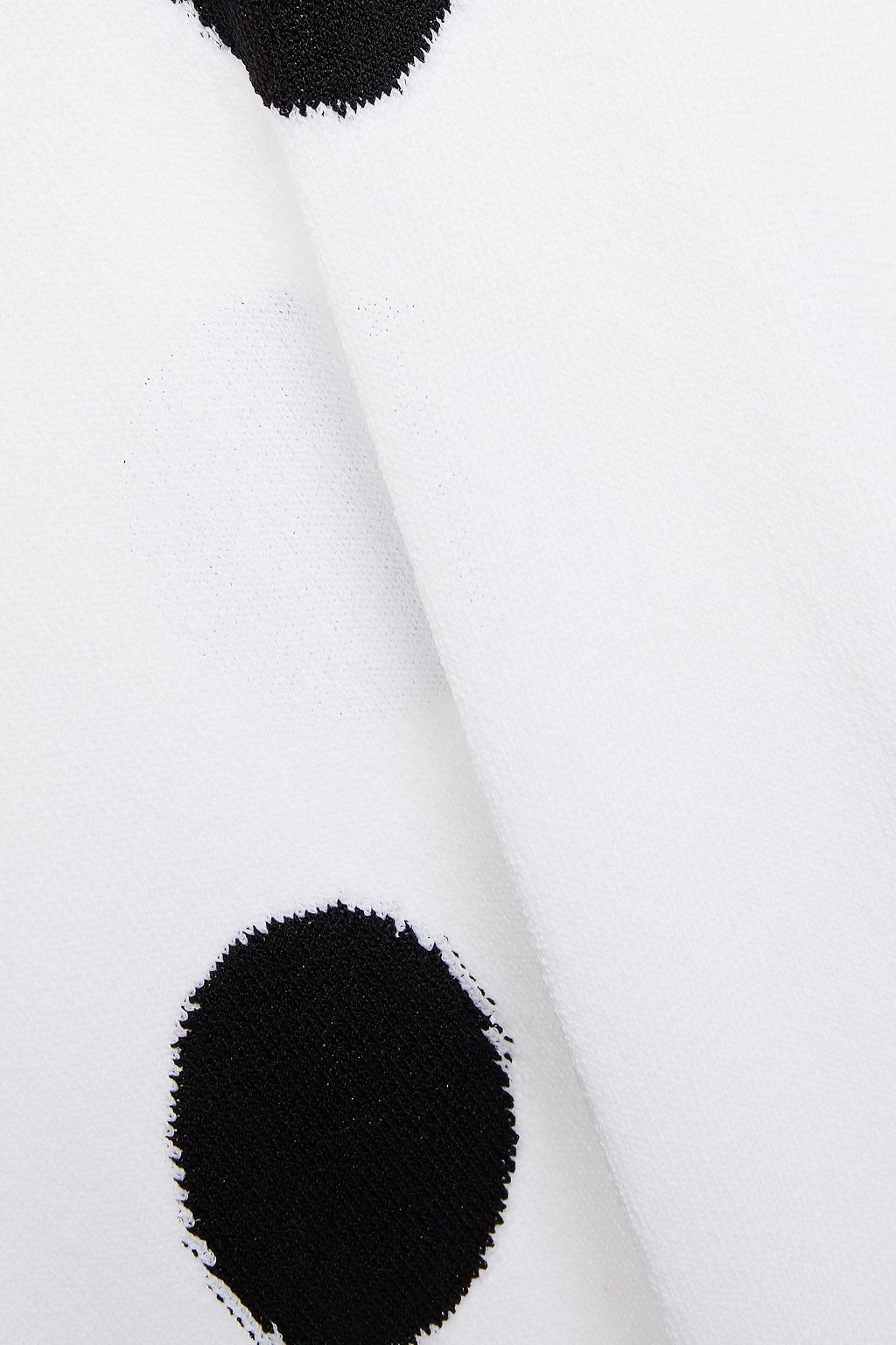 STELLA JEAN Polka-dot intarsia-knit polo shirt