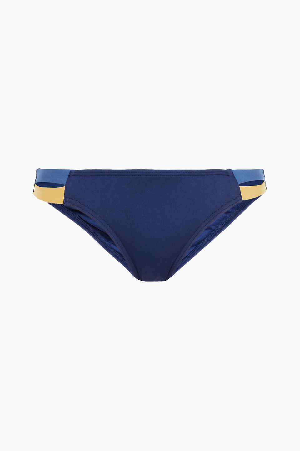 Jets Australia By Jessika Allen Woman Color-block Satin-jersey Low-rise Bikini Briefs Navy Size 12
