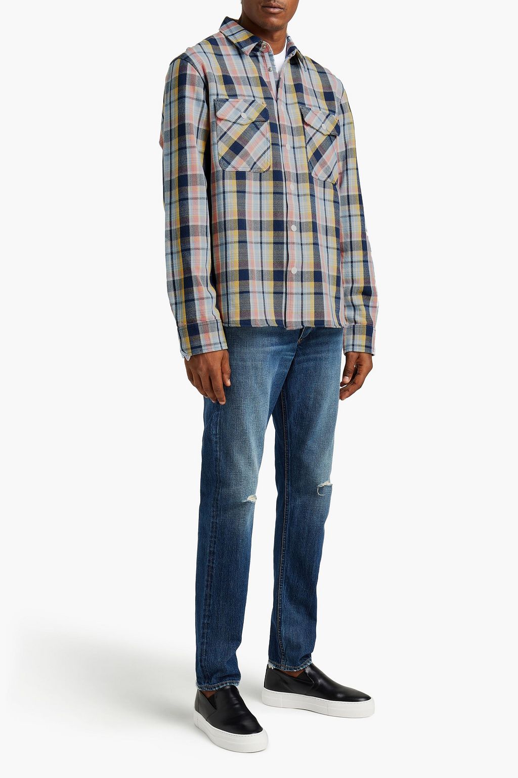 RAG & BONE Checked cotton-jacquard shirt