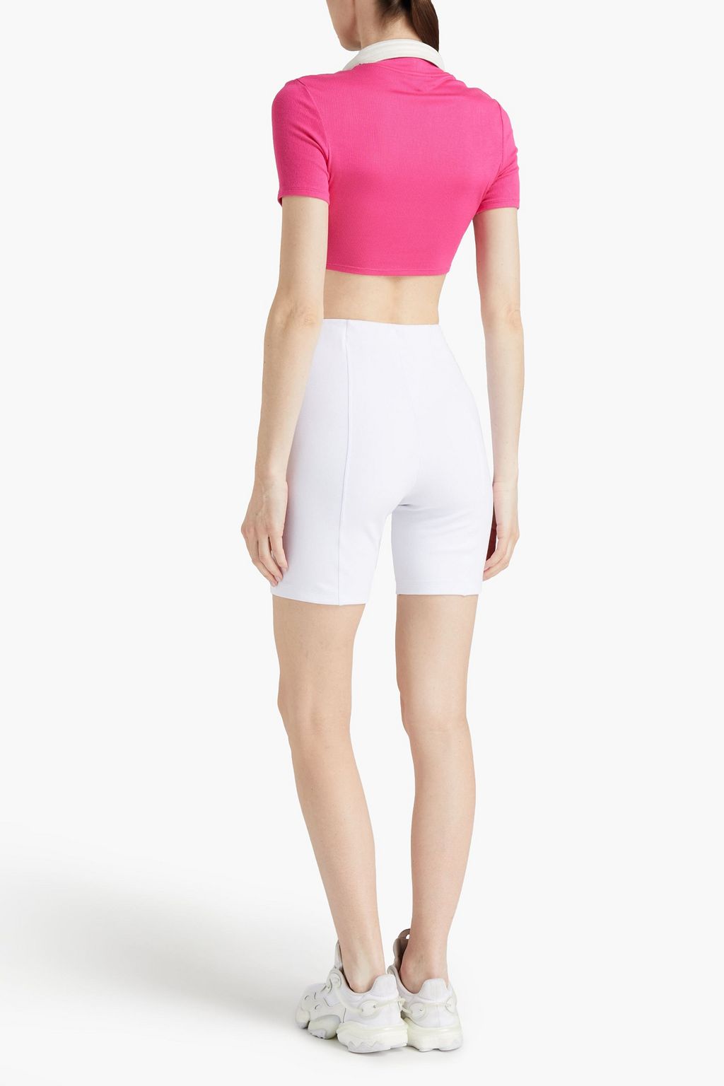 TWENTY MONTRÉAL Cropped ribbed jersey top