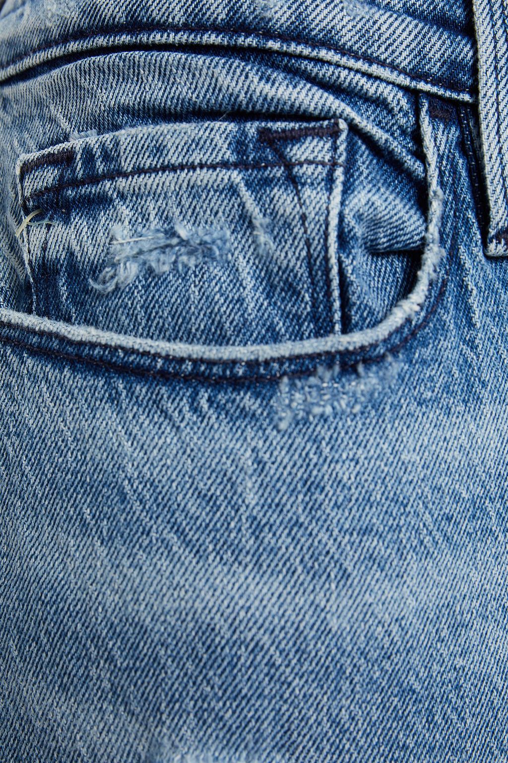 FRAME Halbhohe Jeans mit geradem Bein in Distressed-Optik