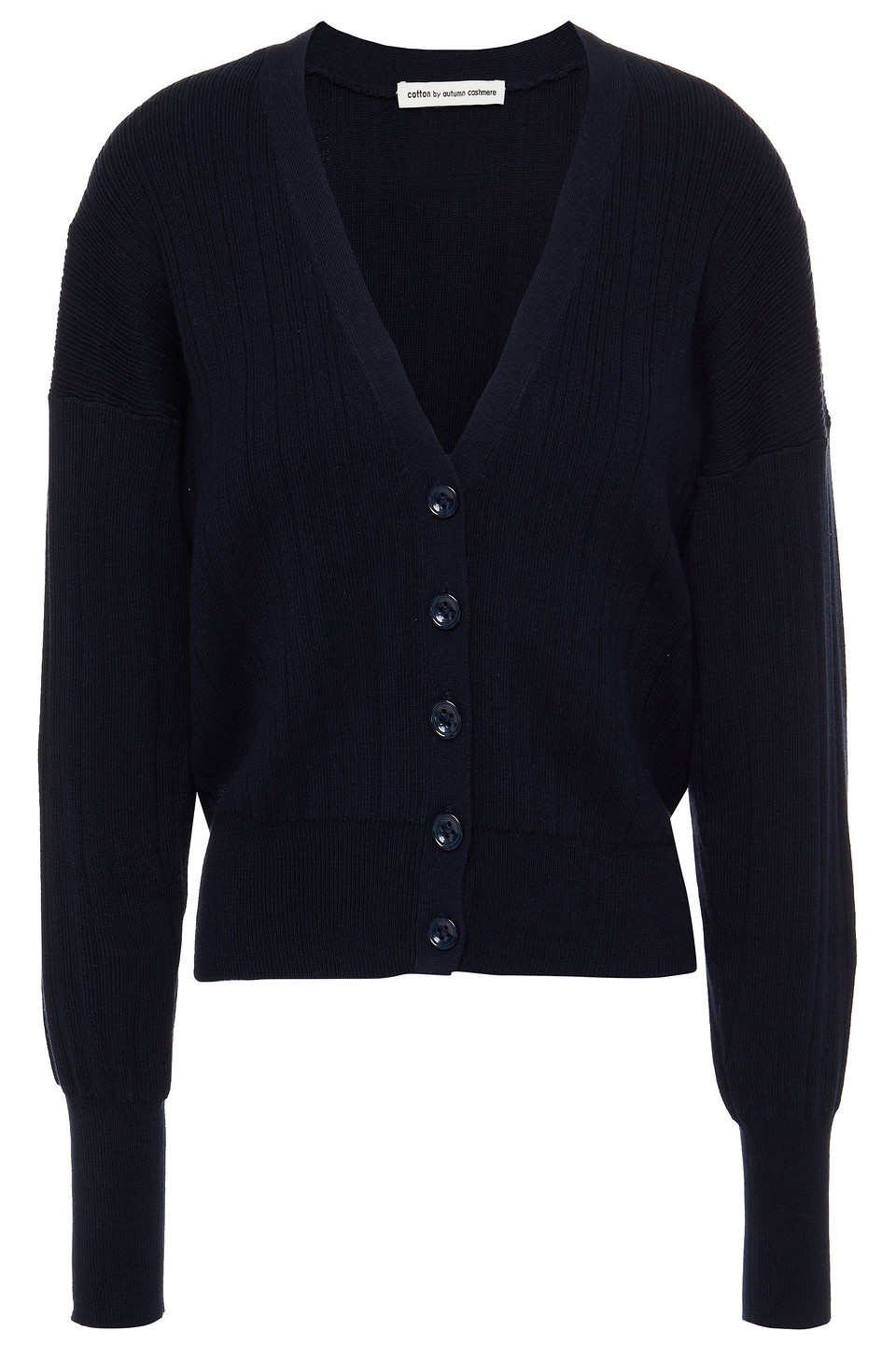 COTTON BY AUTUMN CASHMERE - Ribbed cotton cardigan - Blue - XS