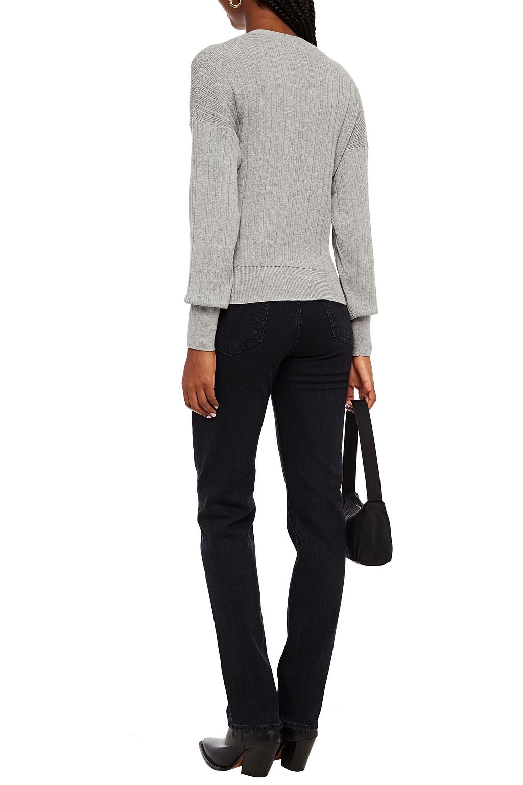 COTTON BY AUTUMN CASHMERE Ribbed cotton cardigan