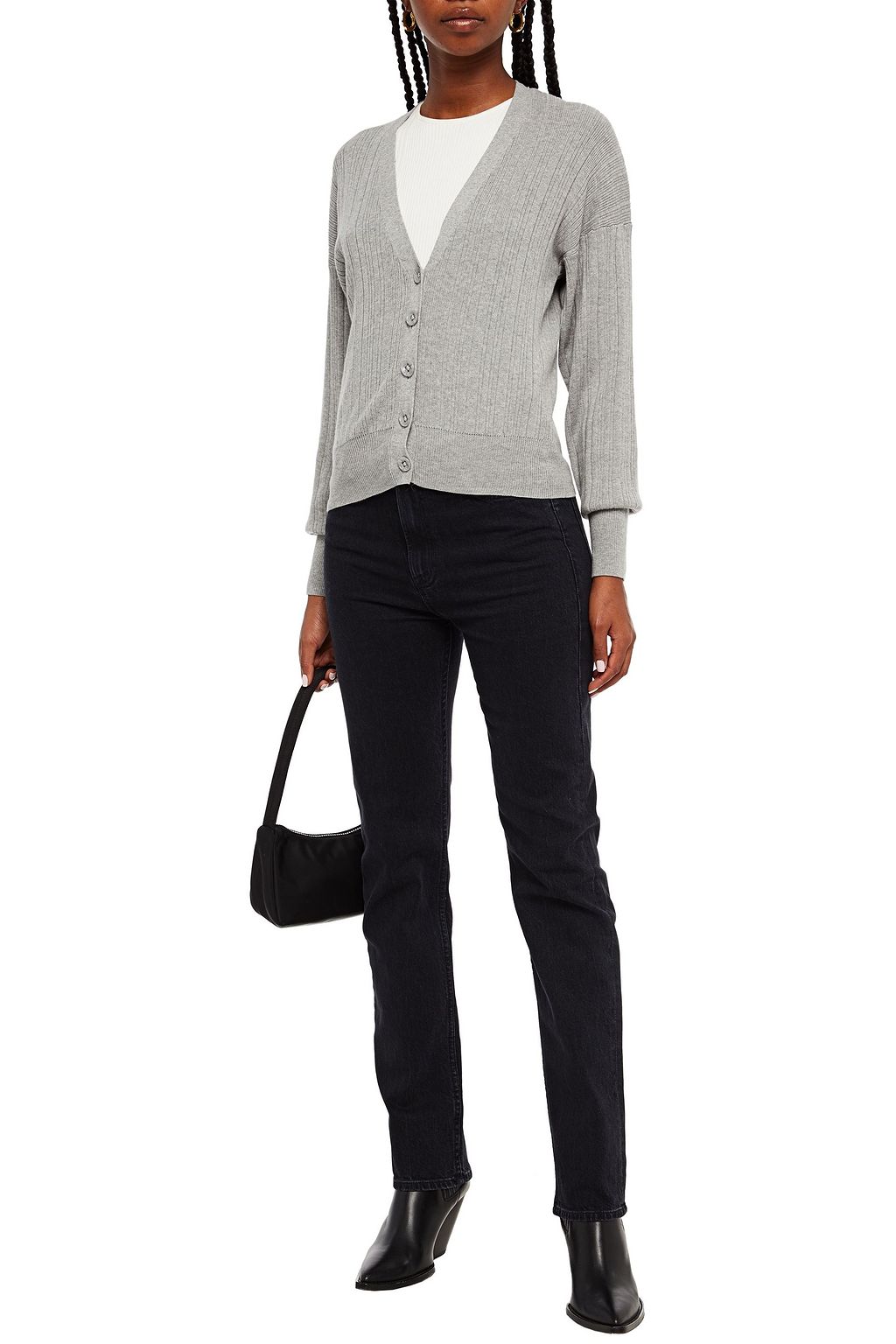 COTTON BY AUTUMN CASHMERE Ribbed cotton cardigan