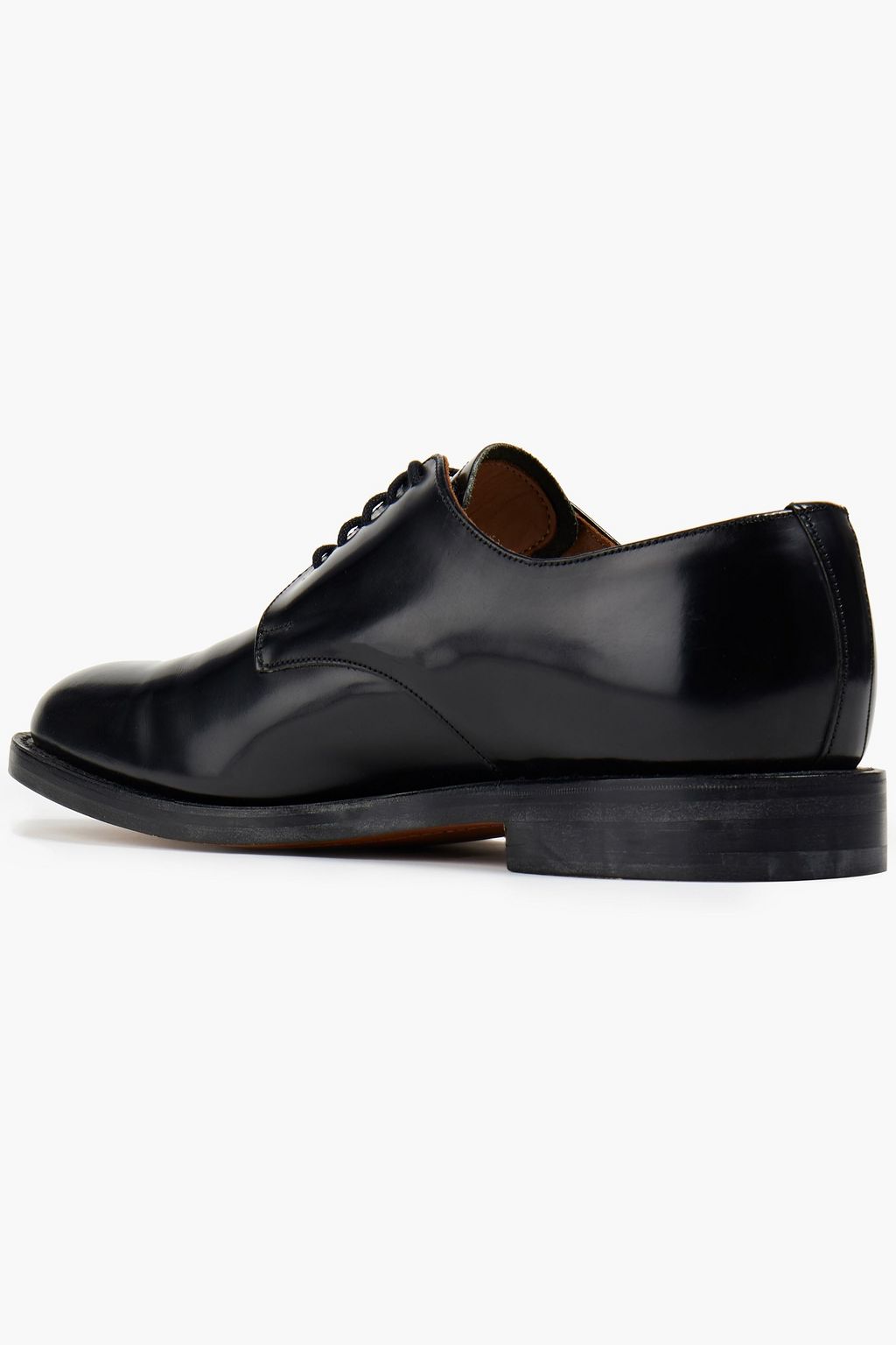 SANDRO Glossed-leather derby shoes