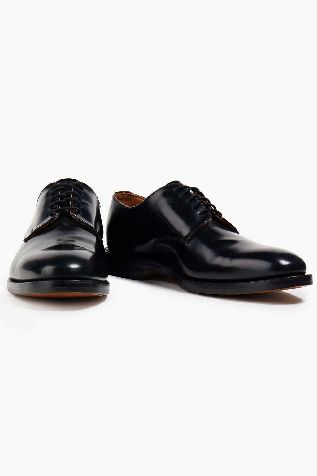 SANDRO Glossed-leather derby shoes
