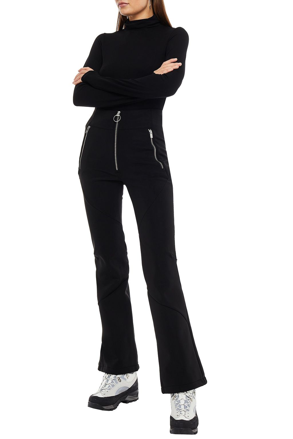 HOLDEN Zip-detailed scuba flared pants