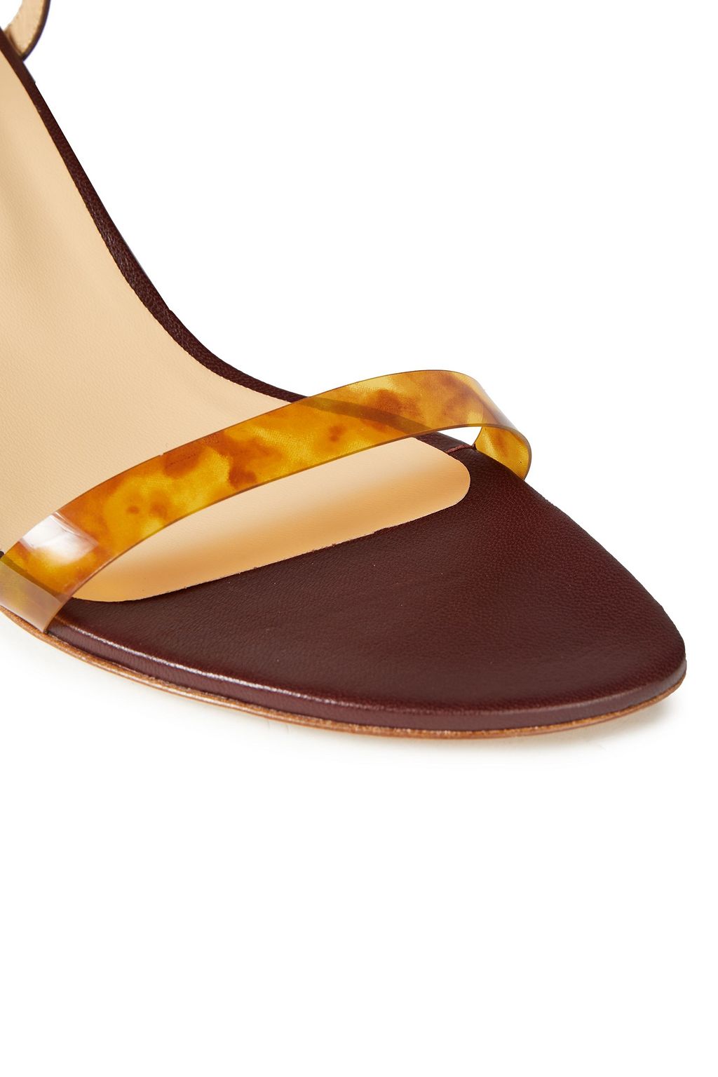 BY FAR Magnolia PVC-trimmed leather sandals