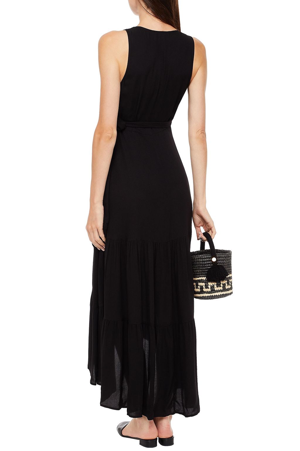 JETS AUSTRALIA BY JESSIKA ALLEN Tiered crepe midi wrap dress
