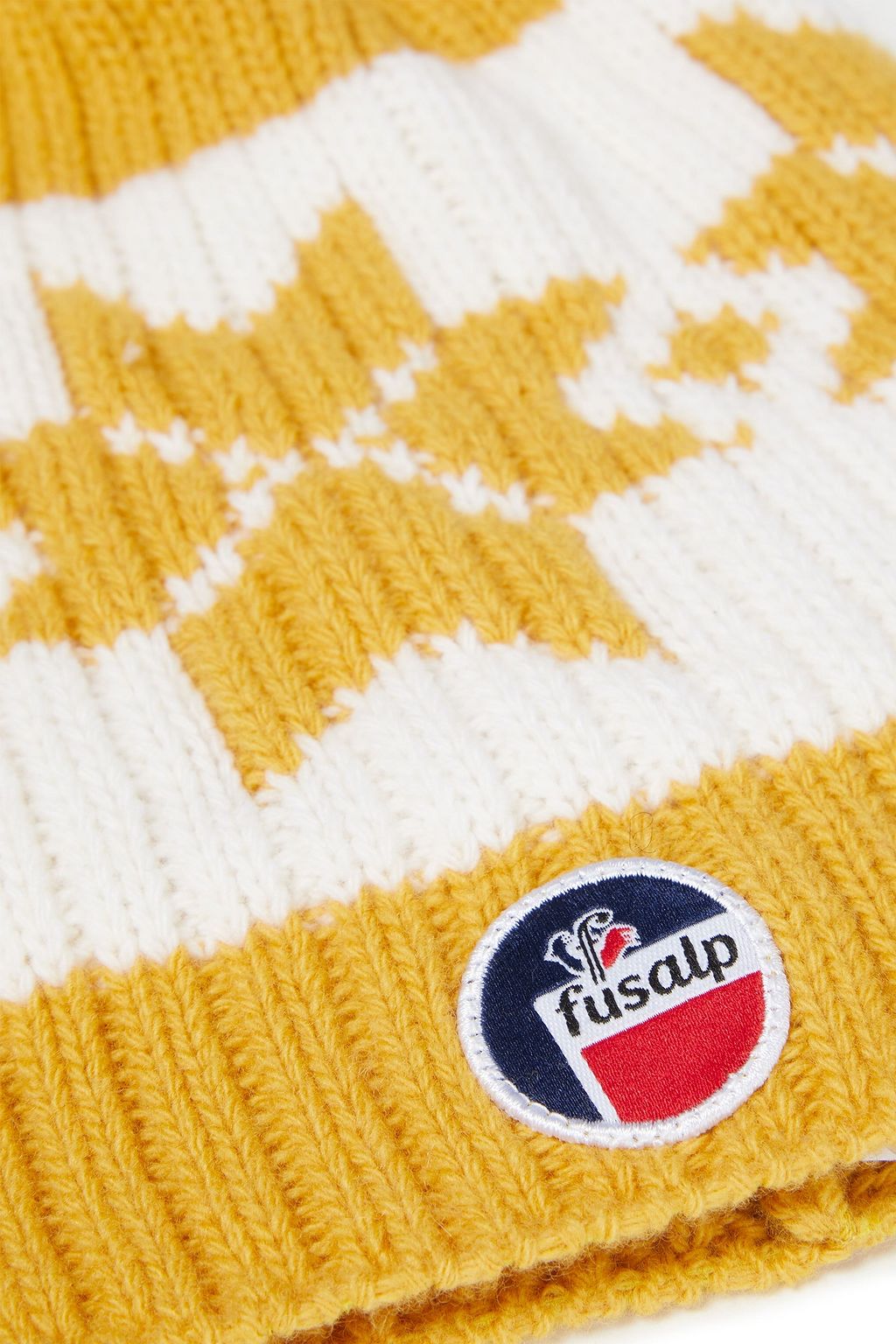 FUSALP Beanie aus einer gerippten Merinowoll-Kaschmirmischung mit Fair-Isle-Muster