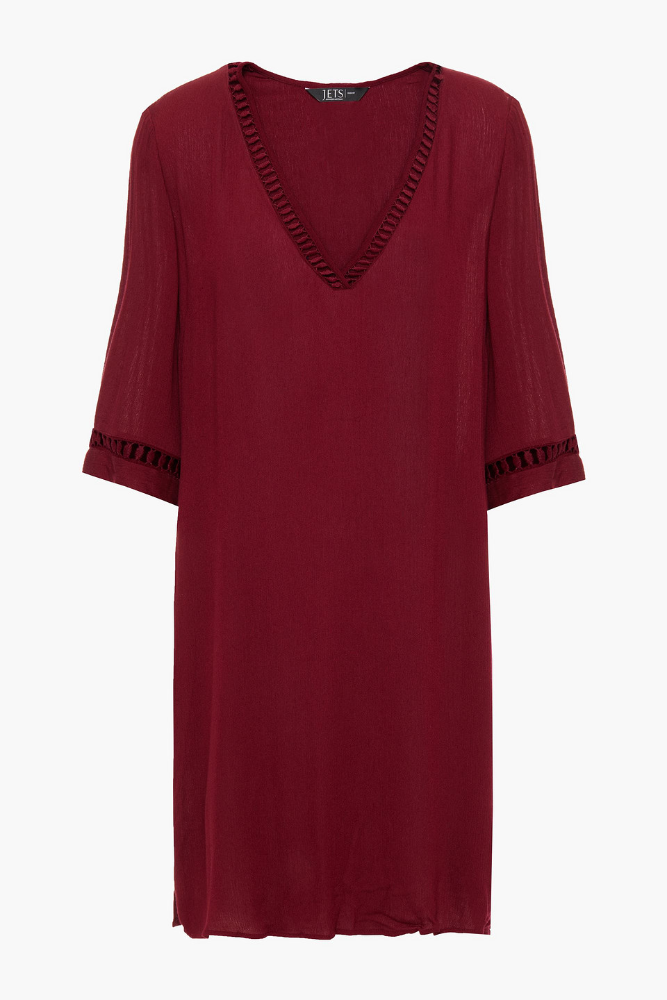 Jets Australia By Jessika Allen Woman Crochet-trimmed Gauze Coverup Burgundy Size M
