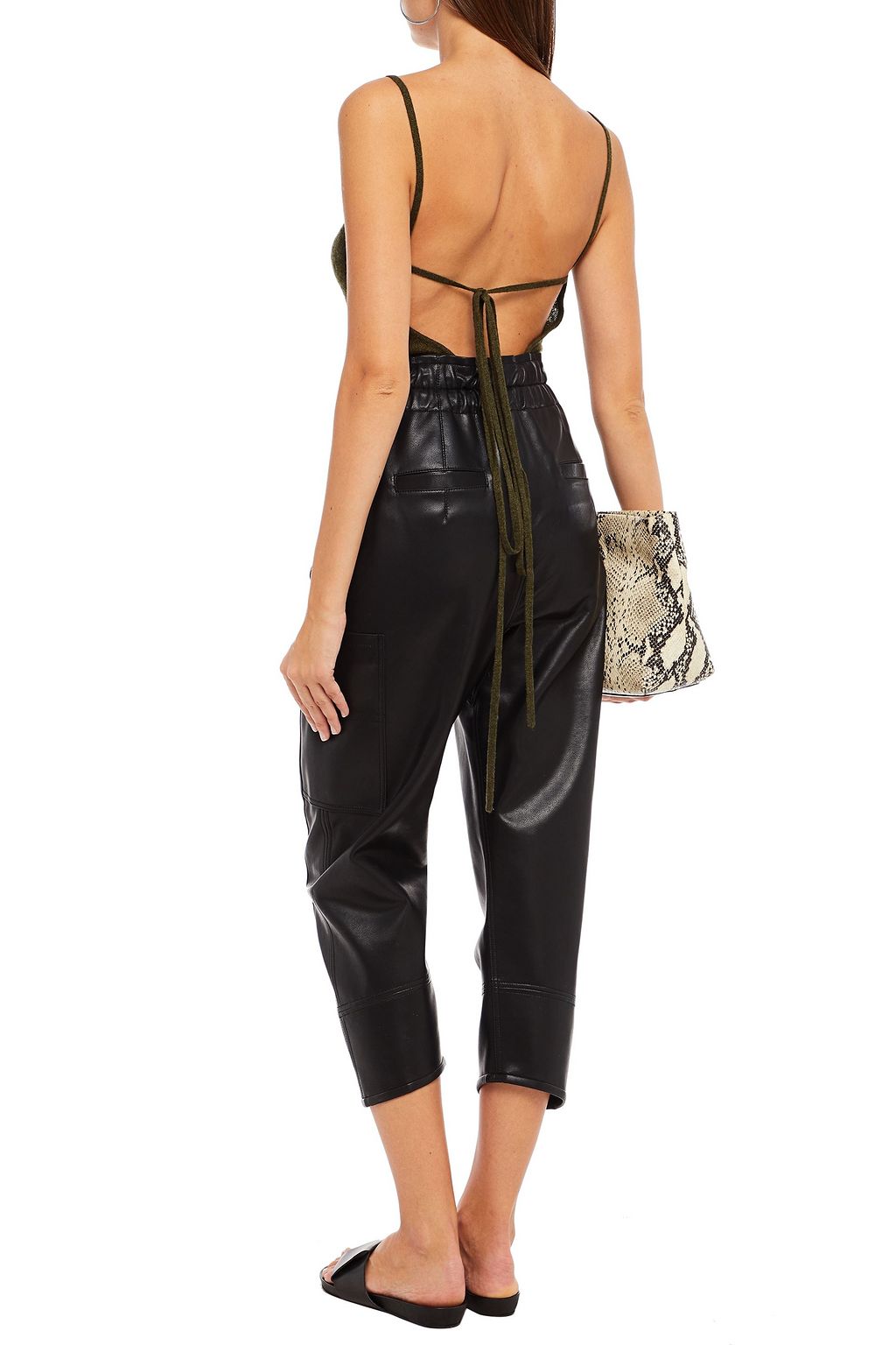 LVIR Cropped faux leather tapered pants