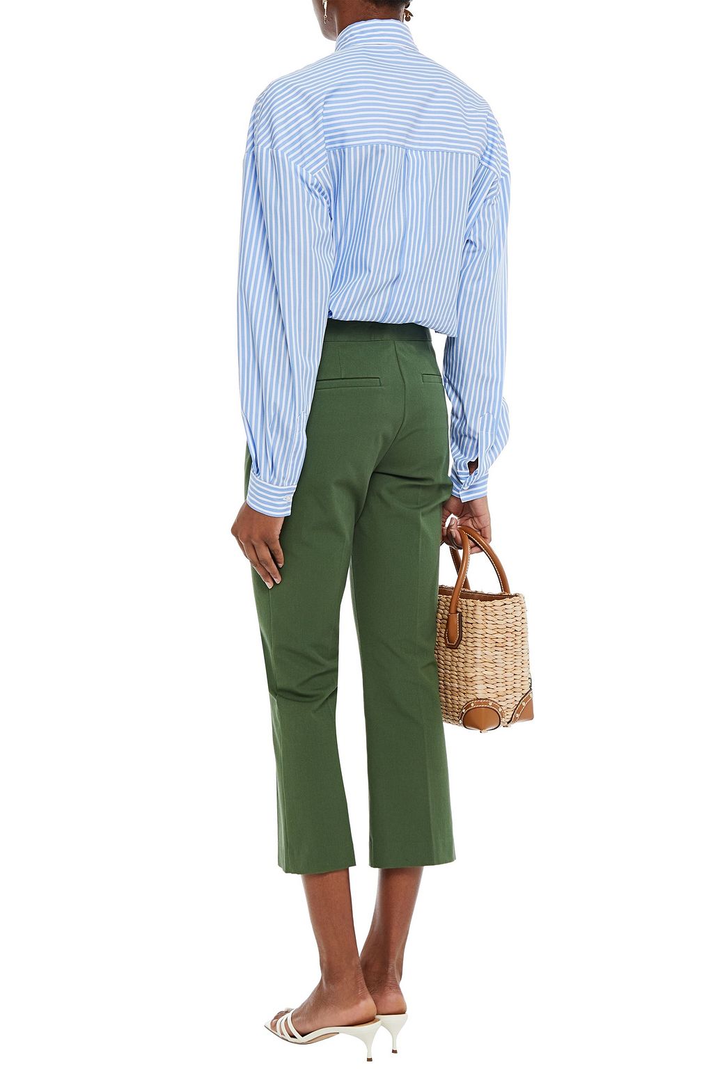 STELLA JEAN Striped cotton-poplin shirt
