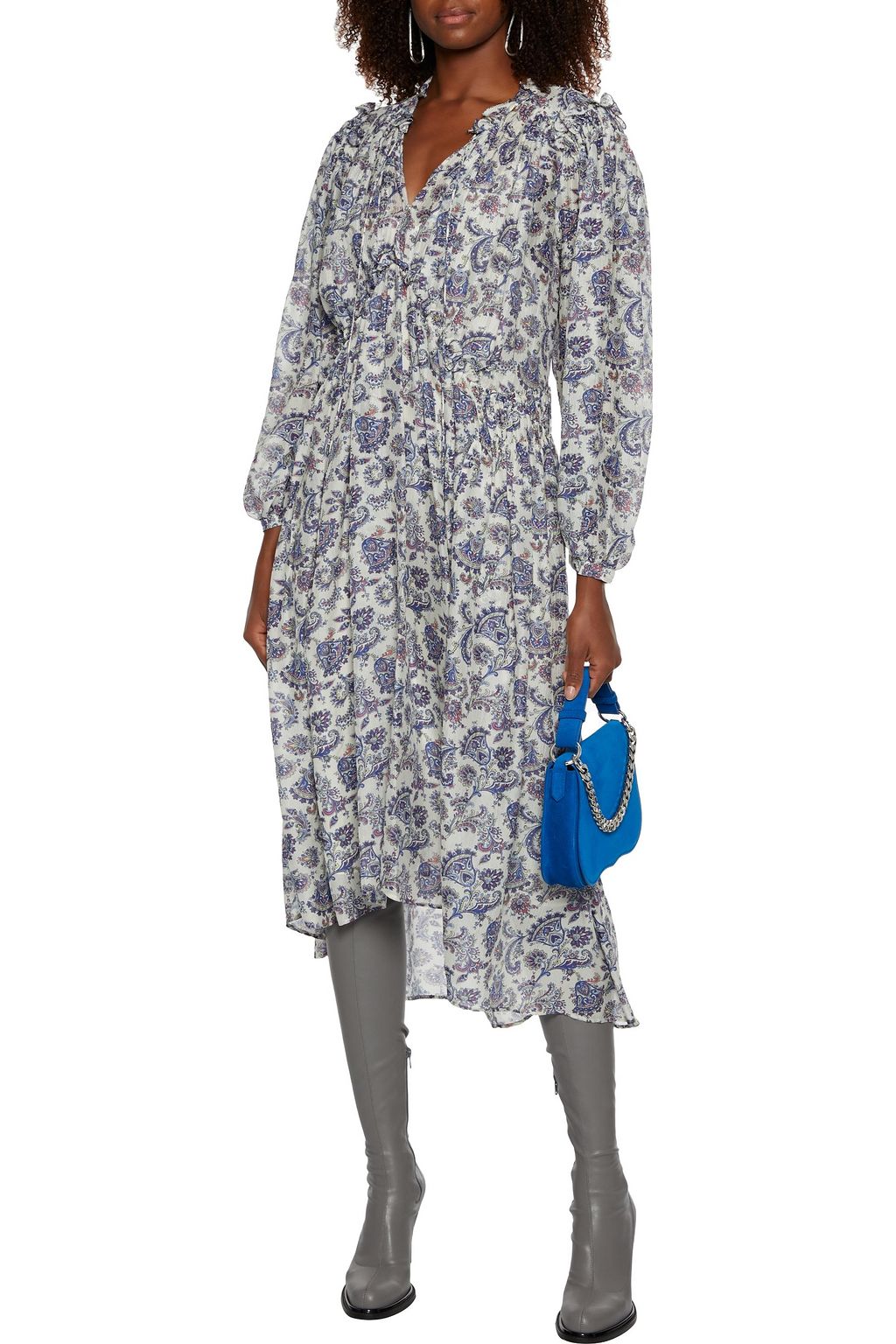 ISABEL MARANT Norja gathered printed midi dress THE